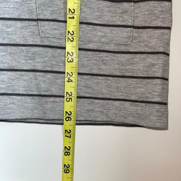 J. Jill Gray & Black Striped Pocket Front V-neck Sweater Small Women’s - Picture 8 of 11